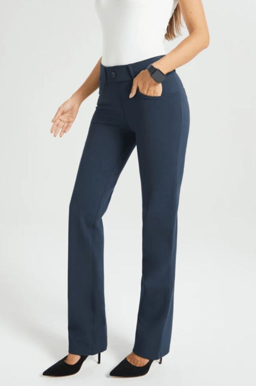 New Betabrand Navy Straight 7 Pocket Dress Pant Yoga Pants Medium